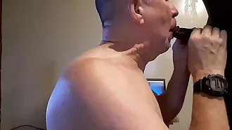 Old White Guy Sucks Young Perfidious BBC and Drinks Cum
